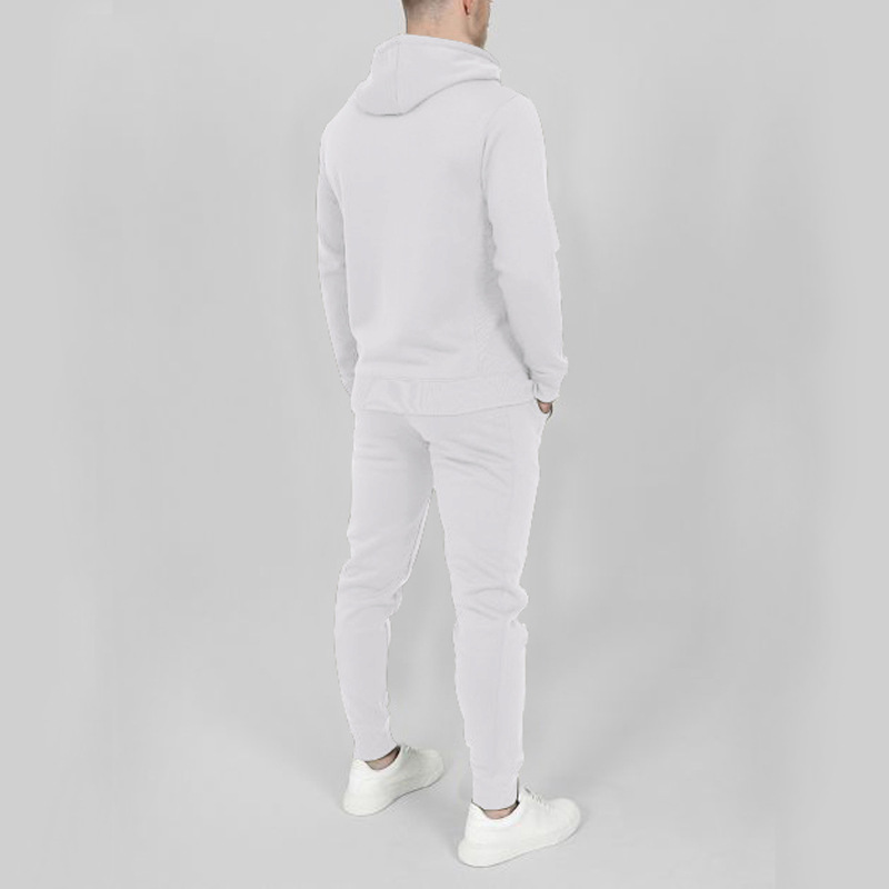 Autumn and Winter Sports Men's Fashion Casual Set Hooded Cardigan Coat Solid Color_voghion.com