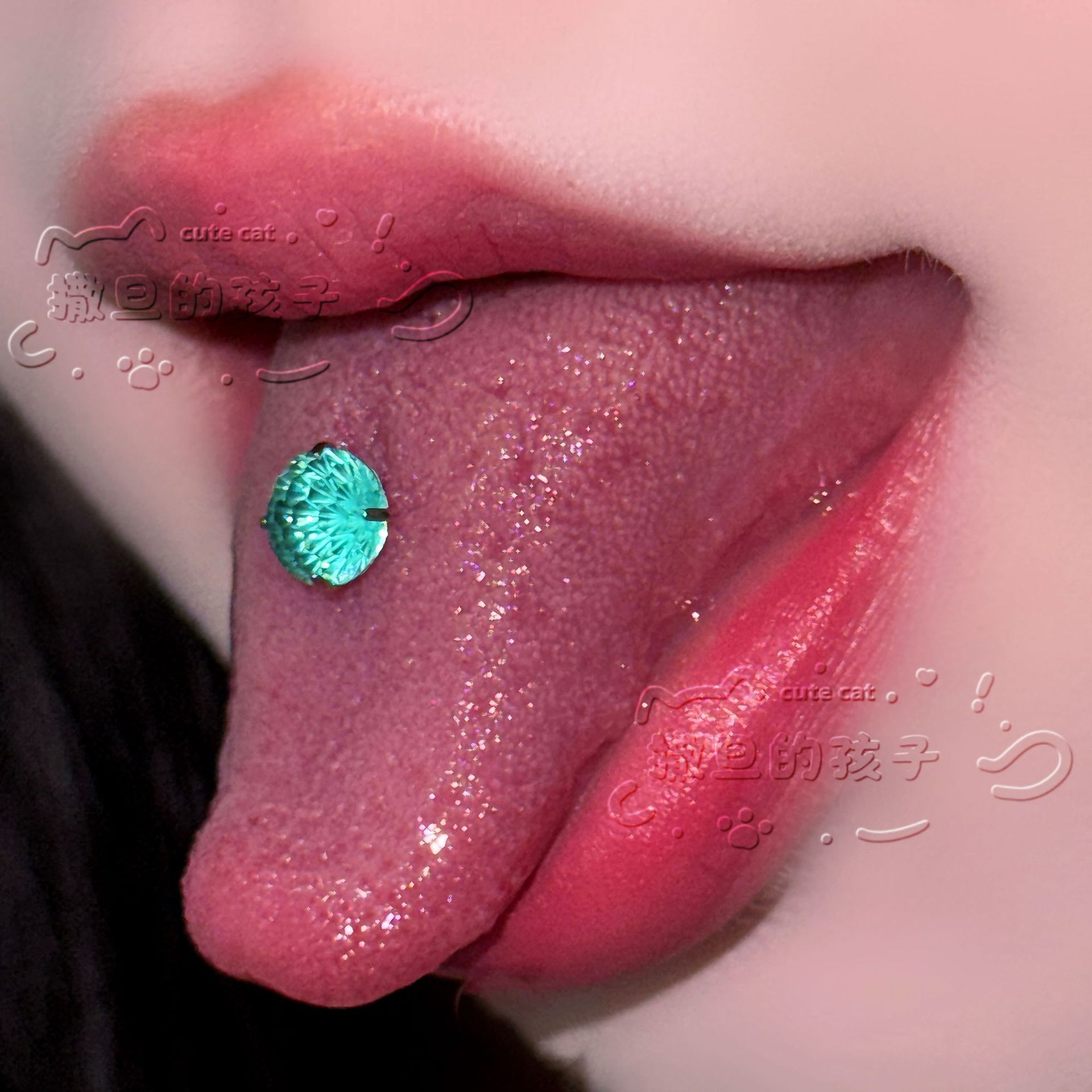 Labret stud lip piercing jewelry styling detail