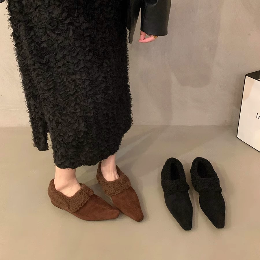 35-42 размера плюс размер женская обувь широкие толстые ноги осень-зима новая бархатная Мэри Джейн шерстяная ватная обувь женская обувь на низком каблуке