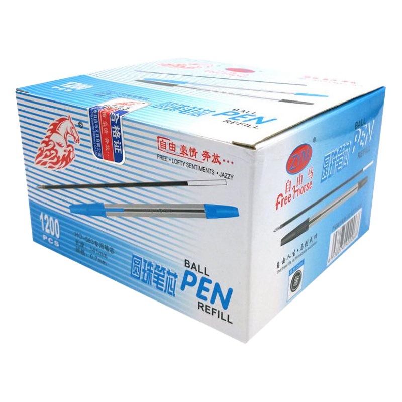 Free Horse 583 Ballpoint Pen Universal Refill 141mm Long Ballpoint Pen Refill 100 Pieces 0.7mm Universal Original Ball Refill