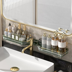 轉角置物架輕奢衛生間衛浴桌面整理梳妝檯壁掛免打孔化妝 品收納