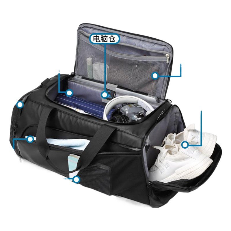 Ready-Stock Fitness Bag for Men, High-End Dry and Wet Separation Travel Bag, Large-Capacity Cross-Border Waterproof Backpack for Business Trips