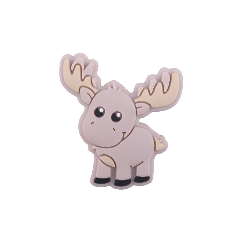 Nuevo bebé de dibujos animados animal yak ELK teether creativo DIY bebé chupete cadena teether pulsera pequeños accesorios