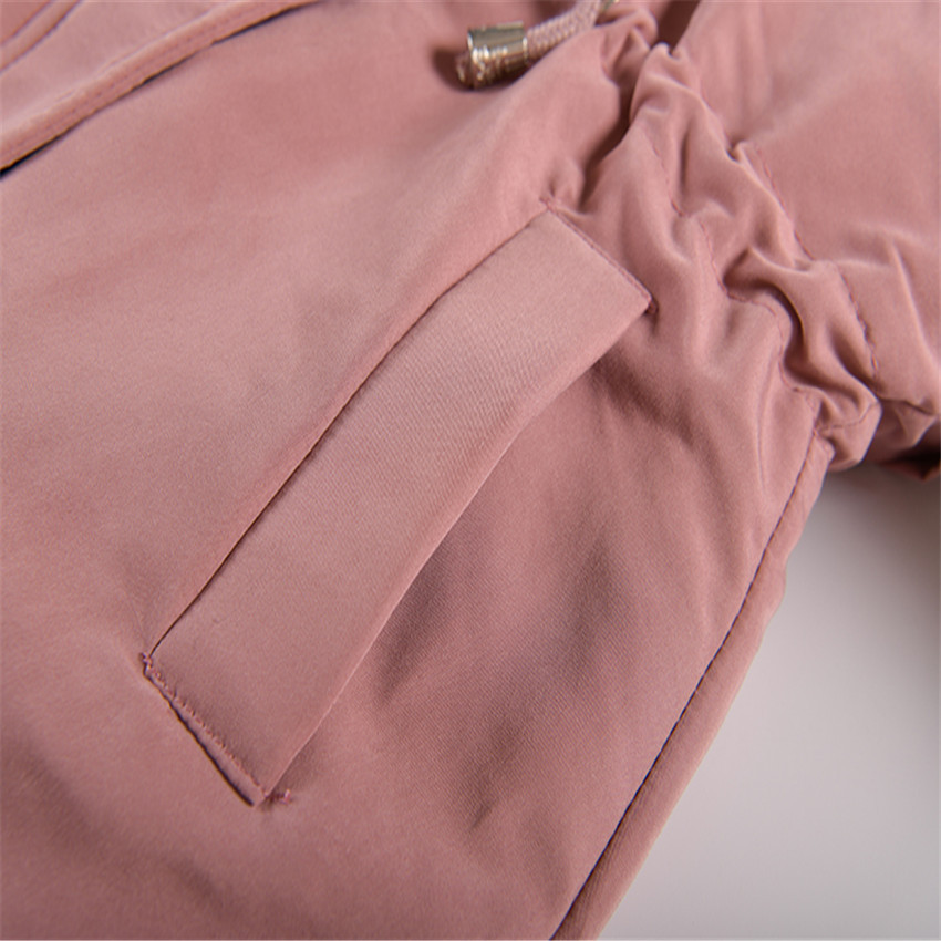 New Korean Style Girls' Mid Length Parka Coat With Drawstring Waist And Thick Cotton Coat_voghion.com