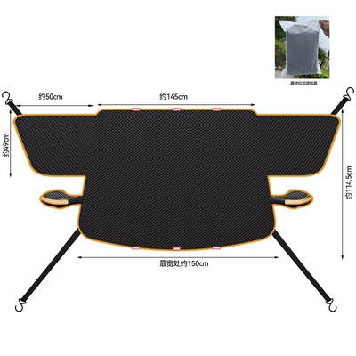 Car snow shield Aluminized Snow Shield Winter Front - orange-trim-6-magnet-oxford-cloth-windshieldside-window-sunshade-with-4-windproof-straps