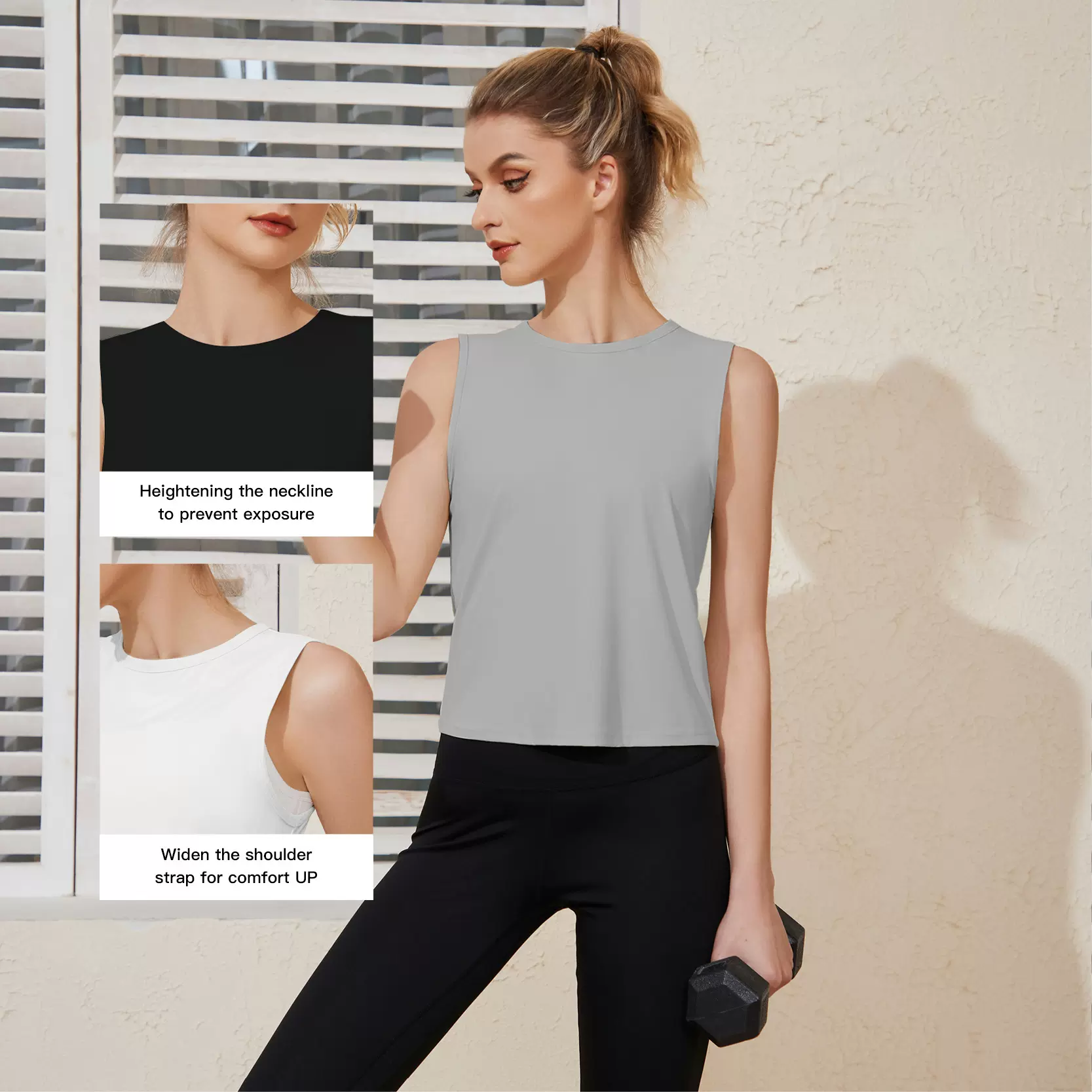 跨境冰丝裸感瑜伽服背心速卖通跑步吸汗速干宽松外穿瑜伽运动罩衫