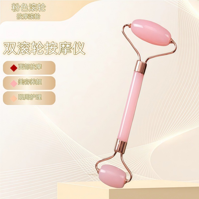 Rodillo facial de cristal en forma de corazón para masaje y lifting