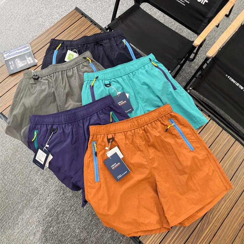 Orange Dopamine Ice Silk Shorts Men's Summer Thin Zipper Quick-Drying Workwear Five-Point Pants Mountain Outdoor Sports Pants Orange Dopamine Ice Silk Shorts Men's Summer Thin Zipper Quick-Drying Workwear Five-Point Pants Mountain Outdoor Sports Pants