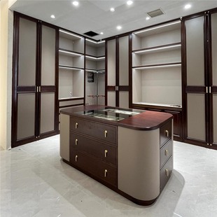 Designer's Self-Built House, Whole House Wardrobe, Bedroom Storage Cabinet, Ebony Wood, New Chinese Style, Whole Wall to Top Quantity