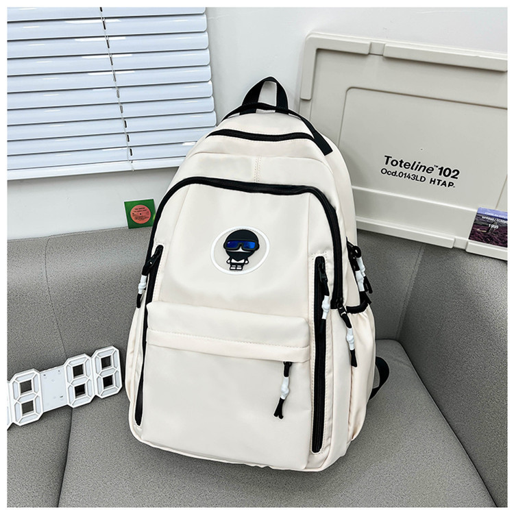 Unisex Solid Color Nylon Zipper Fashion Backpack School Backpack display picture 23