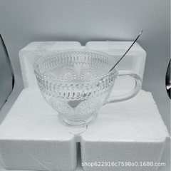 Wholesale breakfast milk glass water cup with high-end aesthetic, heat-resistant glass cup, oat coffee measuring cup for customization