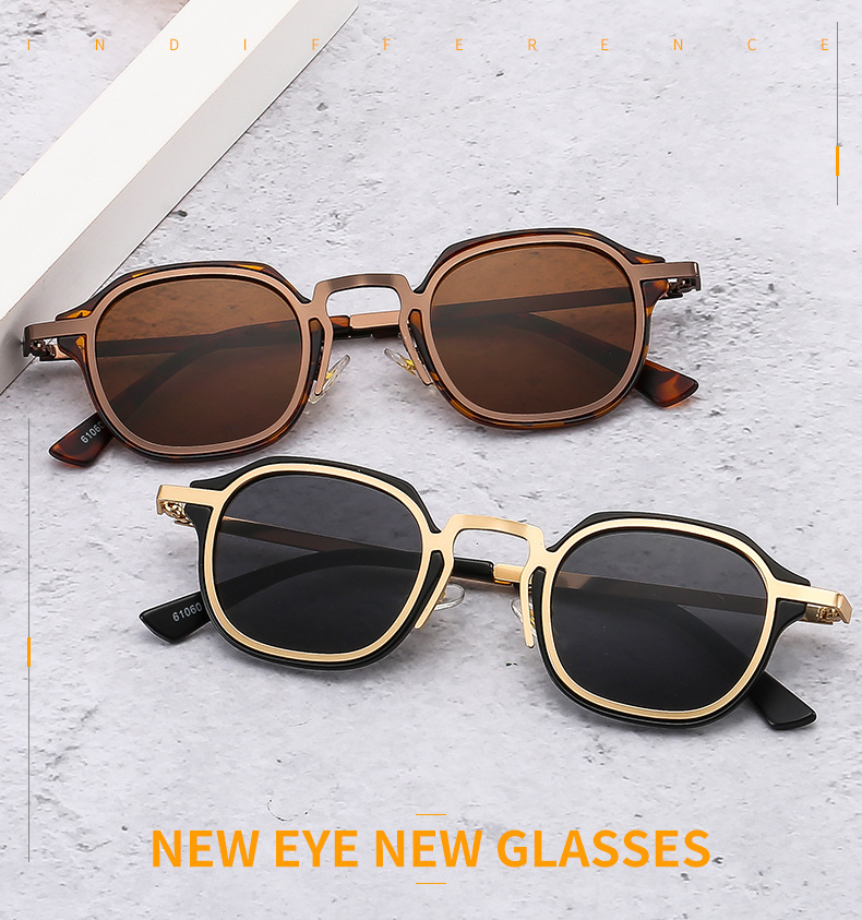 Fashion Color Block Ac UV400 Protection Square Patchwork Full Frame Women's sunglasses Running display picture 1