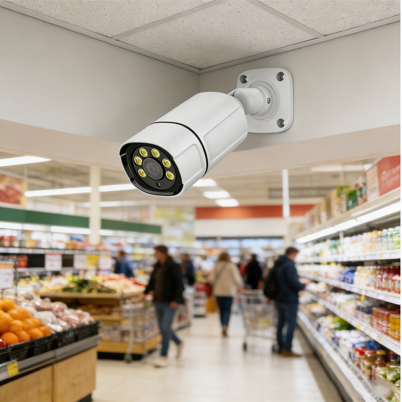 Kit de Vigilancia CCTV de 4 Canales, Sistema de Videovigilancia de 4 Canales, Cámara POE de 4K8mp Tipo Bala