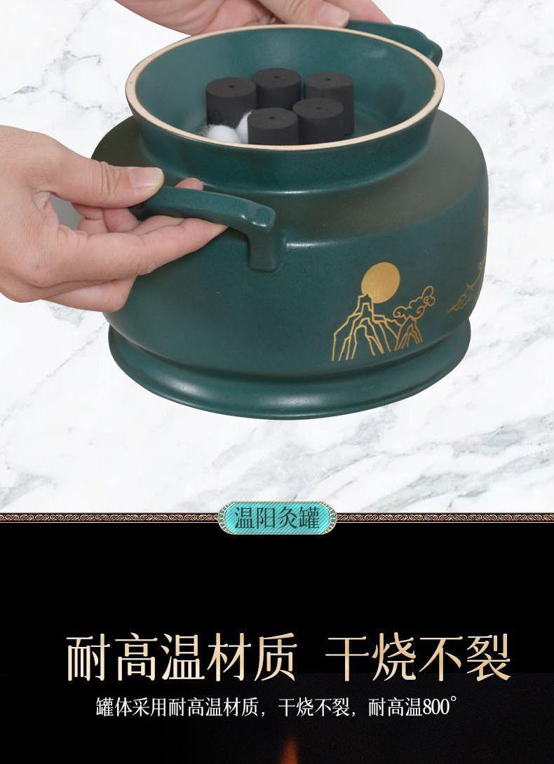 Bian Stone Moxibustion Jar Large Navel Cupping Tool with Towel and Charcoal Column Set for Spa and Home Warming Therapy quality and texture