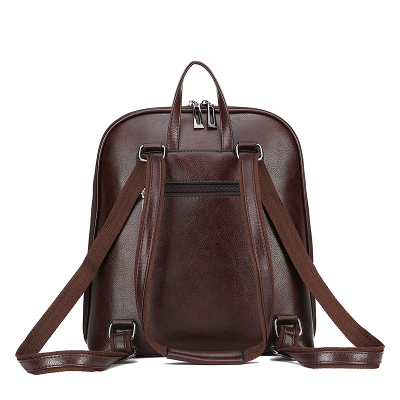 Men's Leather Camera Backpack For Business Travel And Storage_voghion.com