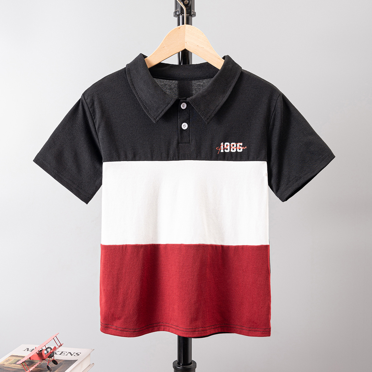 跨境爆款男童上衣新款拼色短袖POLO衫儿童外贸服装夏装Polo休闲衫