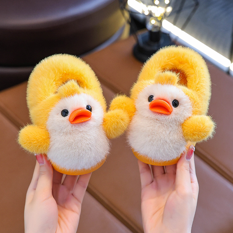 Children's Cotton Slippers 2025 Winter Cartoon Cute Little Duck Slippers Baby Indoor Velvet Thick-Soled Cotton Shoes Children's Cotton Slippers 2025 Winter Cartoon Cute Little Duck Slippers Baby Indoor Velvet Thick-Soled Cotton Shoes