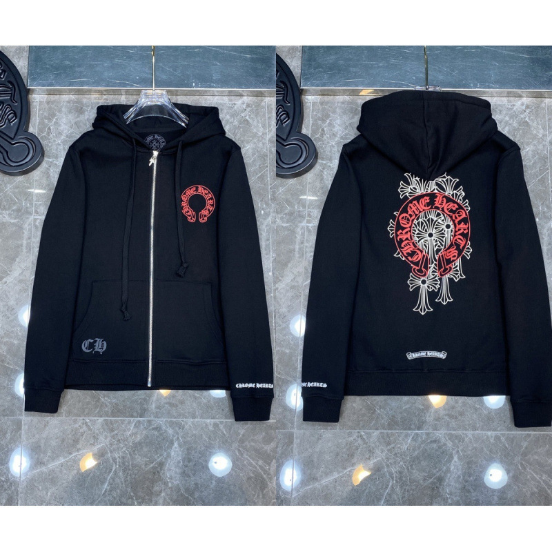 Chrome Heart Hoodie 克罗伈十字架连帽卫衣跨境宽松男女拉链帽衫|undefined