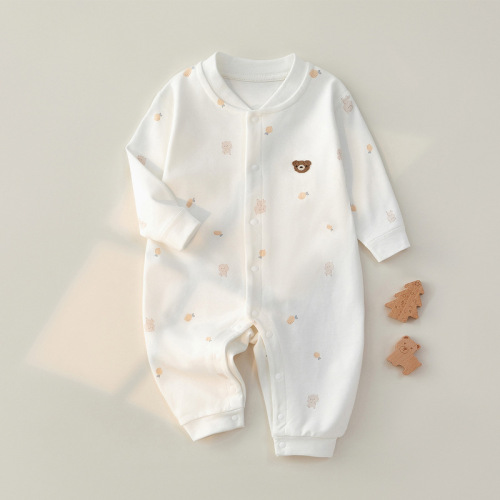 Baby clothes, spring and autumn boneless harem clothes, full-month male and female baby onesies, pajamas, cute crawl clothes, spring clothes, home clothes