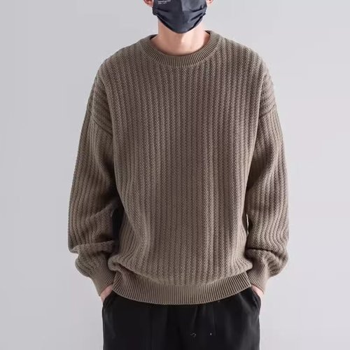 Stylish unisex spring new arrival Japanese retro knit sweater for versatile casual wear, suitable as a base layer or outerwear.