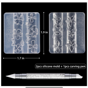 Cross-Border New Nail Art Silicone Mold Ice Flower Plumeria Nail Art High Transparency Mold DIY Wearable Nail Jewelry Tools
