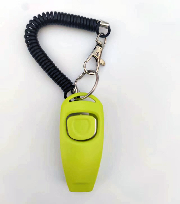ペットクリッカートレーナー犬トレーナー犬トレーニングホイッスル + クリッカーホイッスルツーインワン黒ロングブレスレットストラップ付き|undefined