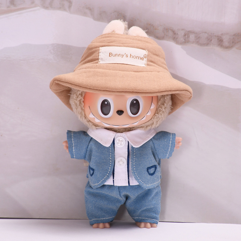 Only clothes] labubu pendant clothes fake two-piece jacket two-piece set 17cm cloth key chain doll clothes