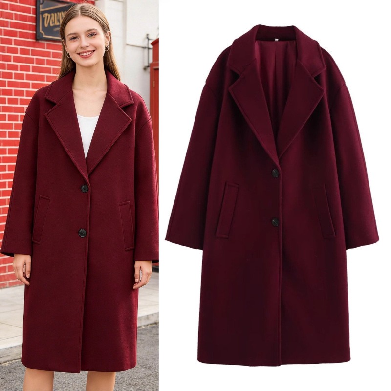 Za Foreign Trade Cross-Border Wholesale European and American Style Women's Clothing Winter New Fashion Hot-Selling Lapel Loose Coat Jacket
