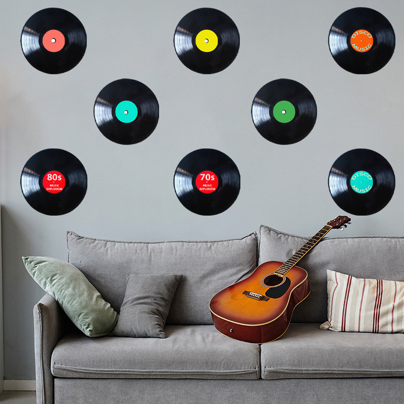 New AD1170 Personalized Vinyl Record Stickers Music Bar Bedroom Living Room Home Wall Decorative Wall Stickers