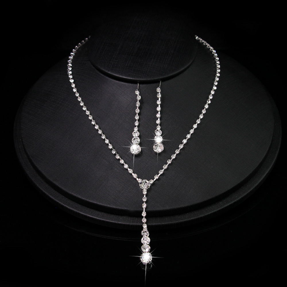 Luxuriös Braut Geometrisch Strass Quaste Frau Schmuck-Set display picture 7