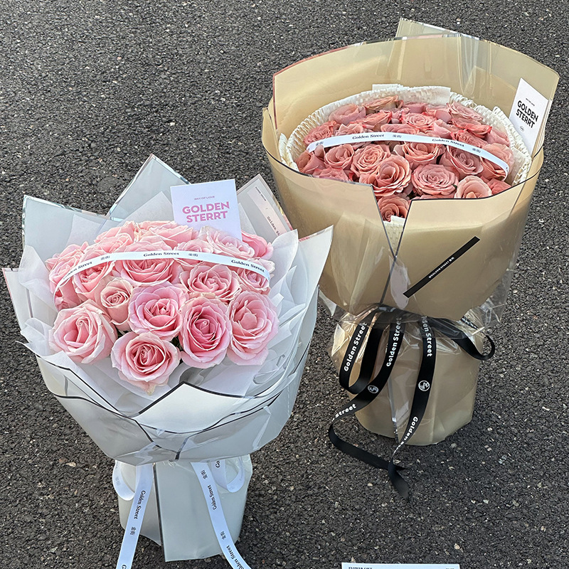 Li Zhi Ran día de San Valentín borde plateado semitransparente papel de niebla impermeable Qixi plata iones gelatina película papel de embalaje de flores