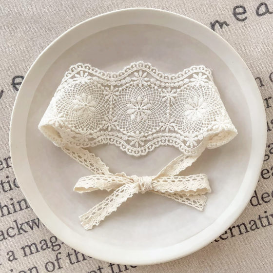 Ins Korean Style Girls' Hair Accessories Baby Envelope Protecting Fontanelle Hair Band Baby Sweet Princess Lace Protecting Marinated Door Headdress
