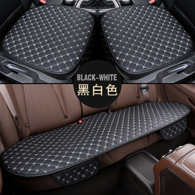 車の座布団夏通用五基高級感ナパ革刺繍座布団耐摩耗性滑り止め座布団三点セット