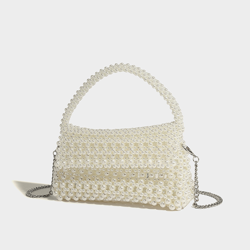 Stile francese nuovo a mano perla cava autunno e inverno luce lusso moda versatile nicchia spalla singola diagonale_voghion.com