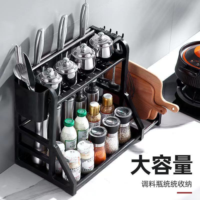 Kitchen storage rack, punch-free seasoning rack, storage rack, knife holder, artifact, chopsticks, knives, plastic supplies for home use