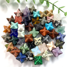 亚马逊热款水晶无孔卡巴星摆件虎眼石东陵玉13mm梅尔卡巴吊坠