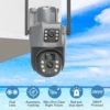 White CCTV camera solar-powered, 4G