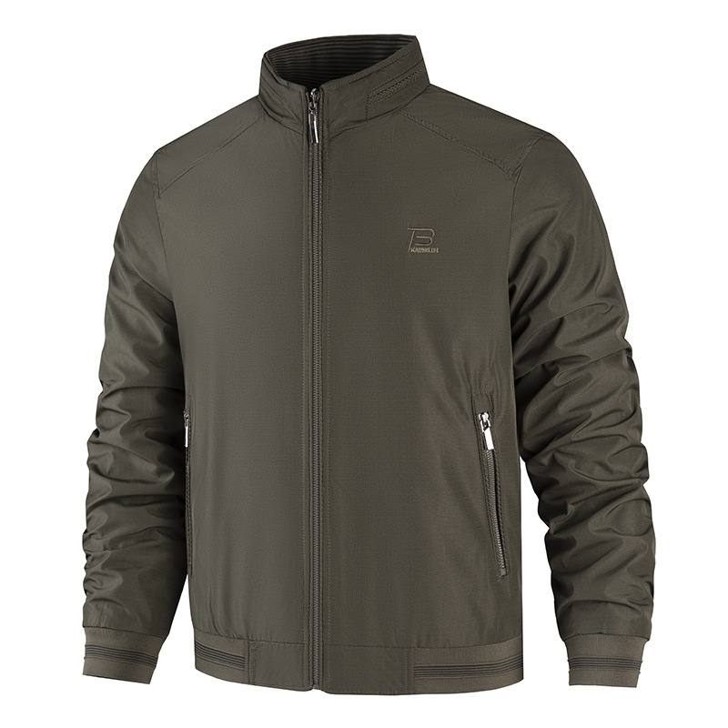 99020 cross-border entity spring and autumn new middle-aged men's business casual collar jacket middle-aged men's double