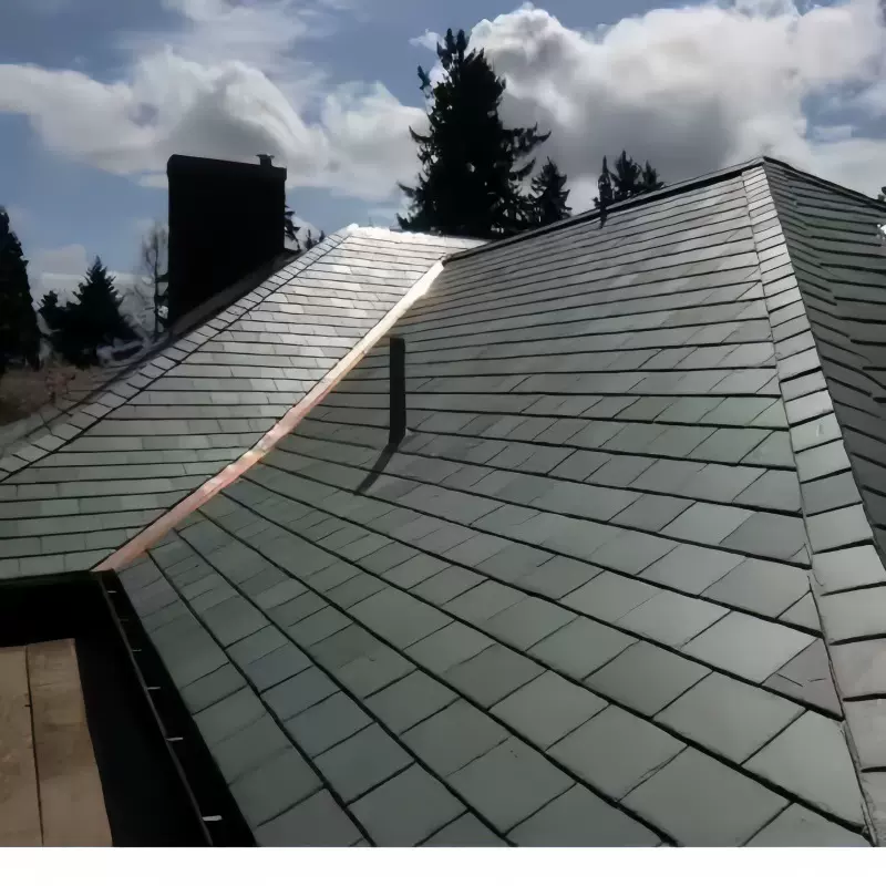 批发青石板瓦片板岩别墅屋面黑色欧式城堡复古屋顶瓦板隔热防热