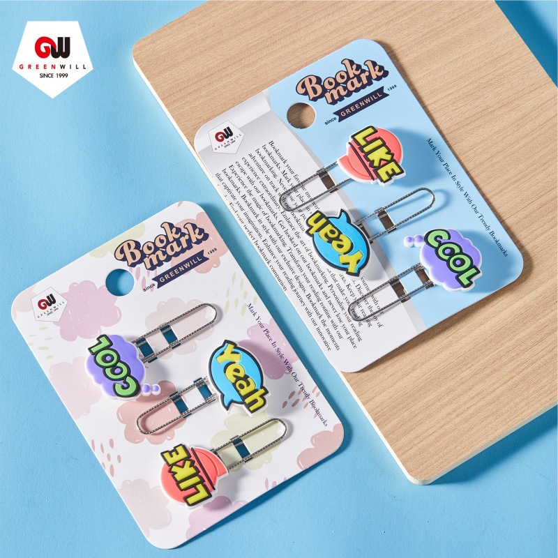 Caricaturas lindas palabras marcadores clip