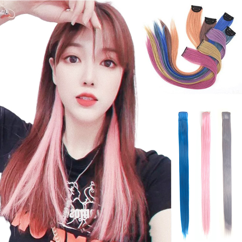彩色发片 假发片女单卡彩色发片 潮流网红挂耳染发型假发片
