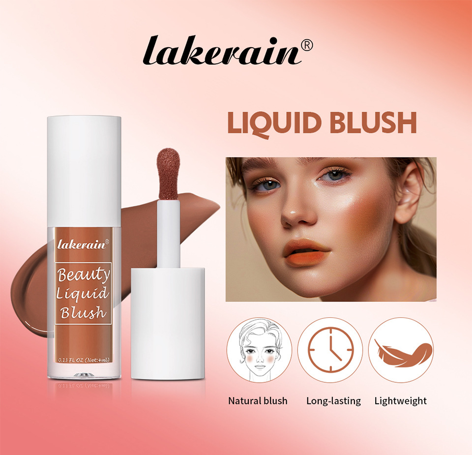 Lakerain Nine-color Liquid Blush is a natural, dazzling, long-lasting matte, smooth and delicate contour blush details Picture
