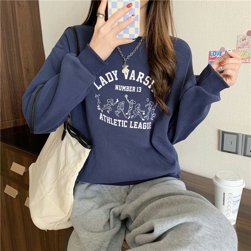 Sudera para Mujer 2024, Modelo Delgado y Holgado, Manga Larga, Casual, Estilo Coreano de Moda en Instagram, Ropa Multiusos, Envío por Unidad