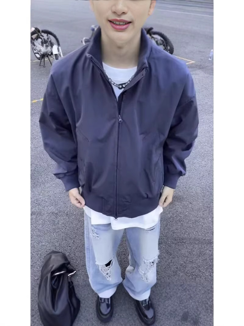 Chaqueta de piloto corta de estilo marrón americano de otoño bombarderos de cuello de béisbol chaqueta de trabajo de alto nivel
