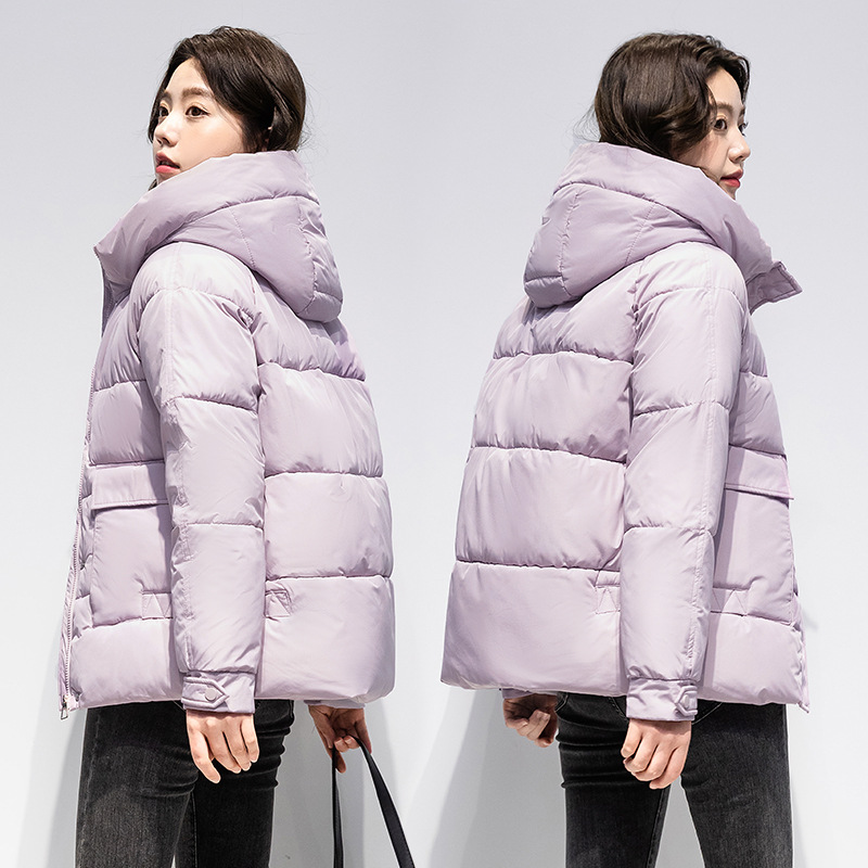 Ropa de invierno de algodón caliente para mujeres 2025 nuevo corto delgado suelto estudiante chaqueta de algodón chaqueta de algodón gruesa