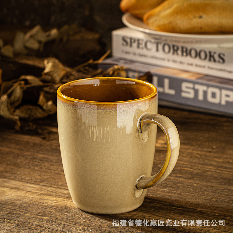 Transfronterizo LICANG Nórdico creativo de cerámica doméstica taza de oficina taza de té taza de desayuno grande cinta esmaltada