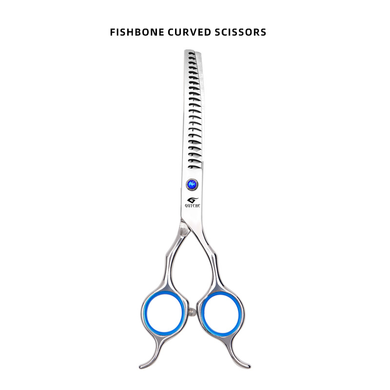 【 6.5inch 】쌍귀 물고기 입 작은 사파이어#곡선 생선뼈 가위