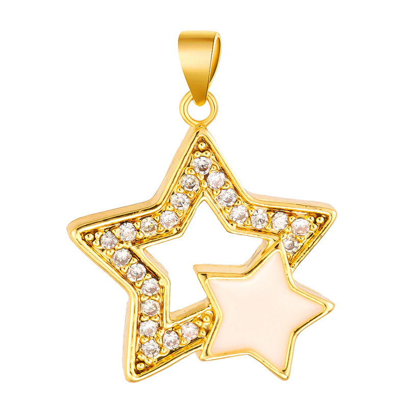 Colgante de cobre micro incrustado Gufasha oro goteo de aceite perlas de transferencia DiDi con perlas de acessorios de perlas huecas fábrica de perlas al por mayor