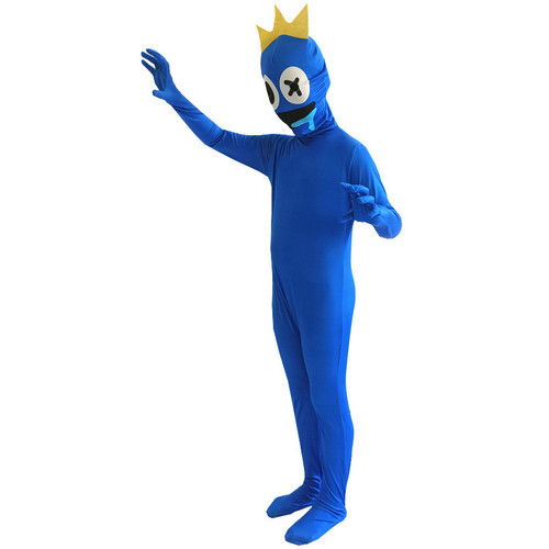 Halloween Rainbow Friend ROBLOX Game Cos Blue Colorful Little Monster Costume One-piece Suit