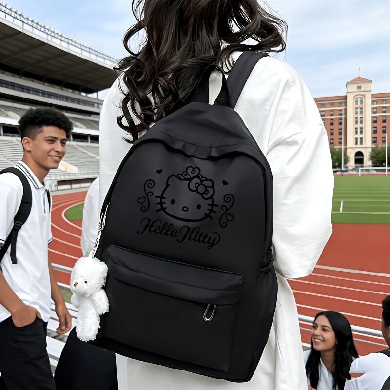 Hello Kitty Printed Backpack Japanese Retro Student School Bag Casual Commuting Large Capacity Backpack